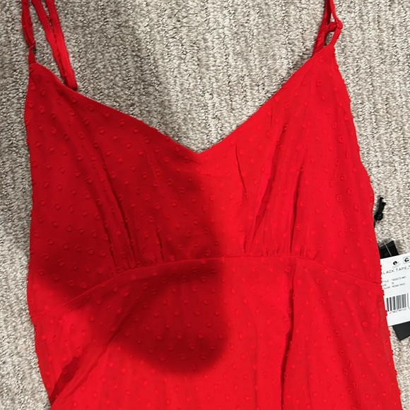 Red maxi dress, dot and ruffle detail, size small, never worn - Picture 2 of 4
